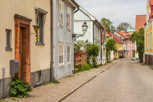 Sweden, Lake Vattern Area, Vadstena, old town street