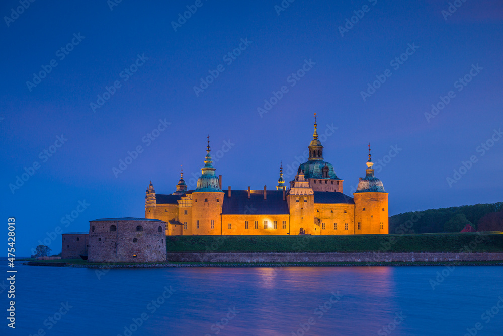 Sweden, Kalmar, Kalmar Slott castle, dusk