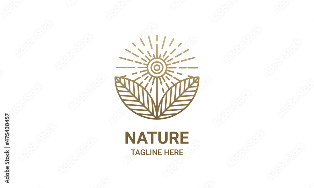 sunflower logo in linear style sunflower logo in linear style
