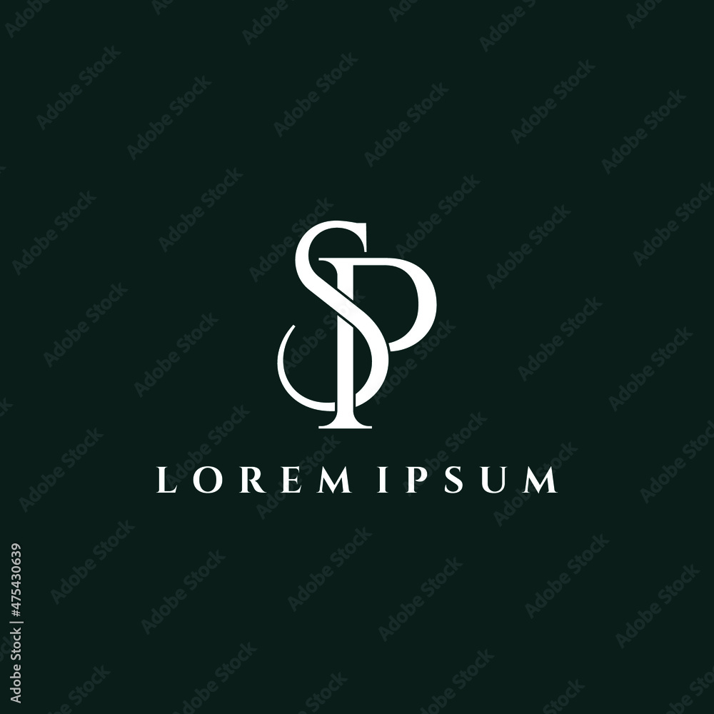Letter SP luxury logo design vector Letter SP luxury logo design vector
