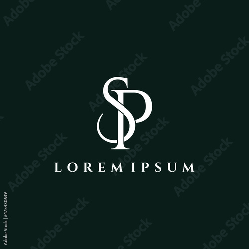 Letter SP luxury logo design vector photo