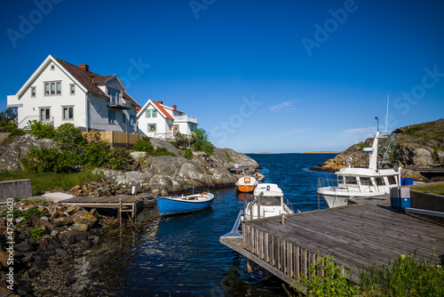 Sweden, Bohuslan, Tjorn Island, Ronnang, village and harbor photo