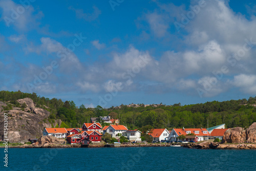 Sweden, Bohuslan, Bovallstrand, coastal village view