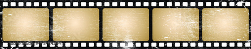 Vintage background with film strips flame. Vector design.