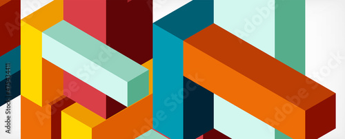 Abstract background. 3d cubes  cubic elements and blocks. Techno or business concept for wallpaper  banner  background  landing page