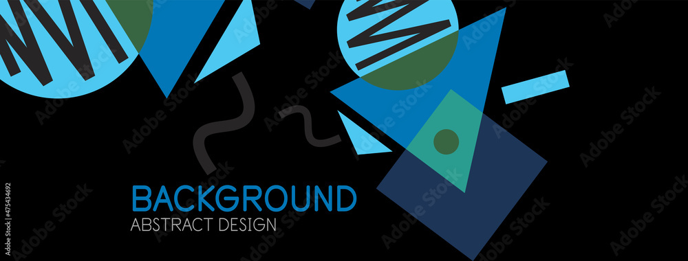 Abstract background. Blocks, lines, triangles, circles composition. Techno or business concept for wallpaper, banner, background, landing page Abstract background. Blocks, lines, triangles, circles composition. Techno or business concept for wallpaper, banner, background, landing page