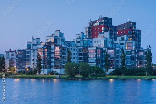 Photography Sweden, Vastmanland, Vasteras, new residential buildings of the Munkangen harbor