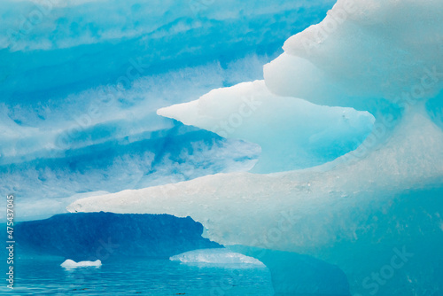 Close up of blue ice in the fjord of Narsarsuaq, Greenland photo