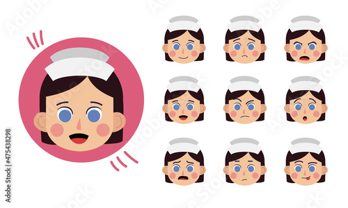 Nurse. Human character for your scenes. Character ready for animation. Funny cartoon. The set for the character animation.