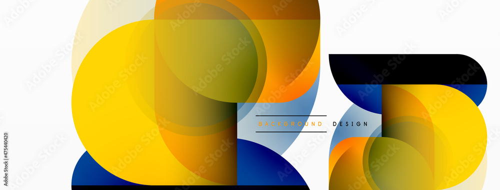 Round triangle shapes lines and circles. Geometric vector illustration for wallpaper banner background or landing page Round triangle shapes lines and circles. Geometric vector illustration for wallpaper banner background or landing page