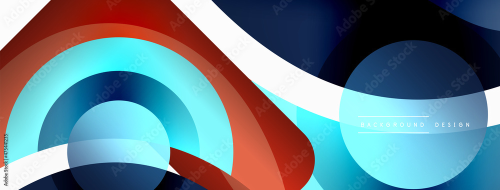 Creative geometric wallpaper. Minimal abstract background. Circle wave and round shapes composition vector illustration for wallpaper banner background or landing page Creative geometric wallpaper. Minimal abstract background. Circle wave and round shapes composition vector illustration for wallpaper banner background or landing page