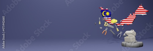 3d rendering of work tools and porters in Malaysia for cover website