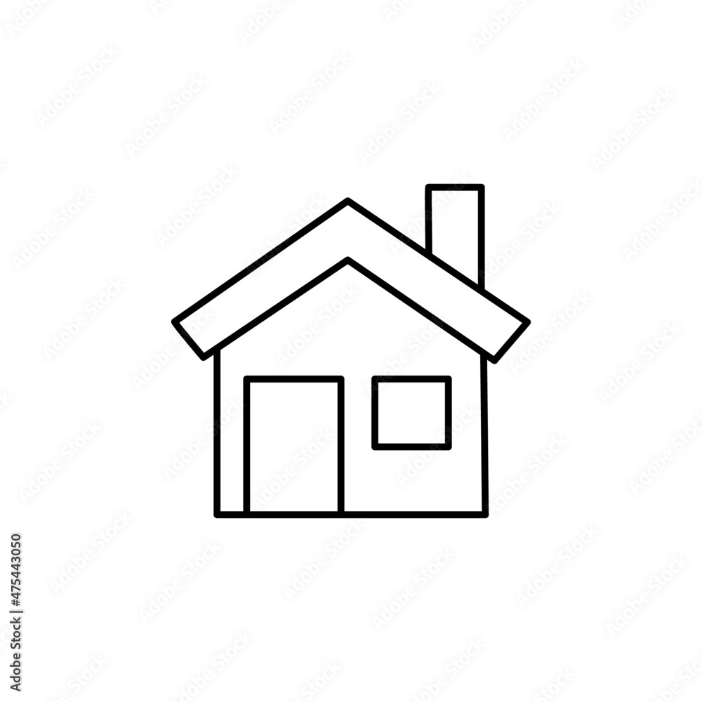 House icon in line style isolated on white background House icon in line style isolated on white background