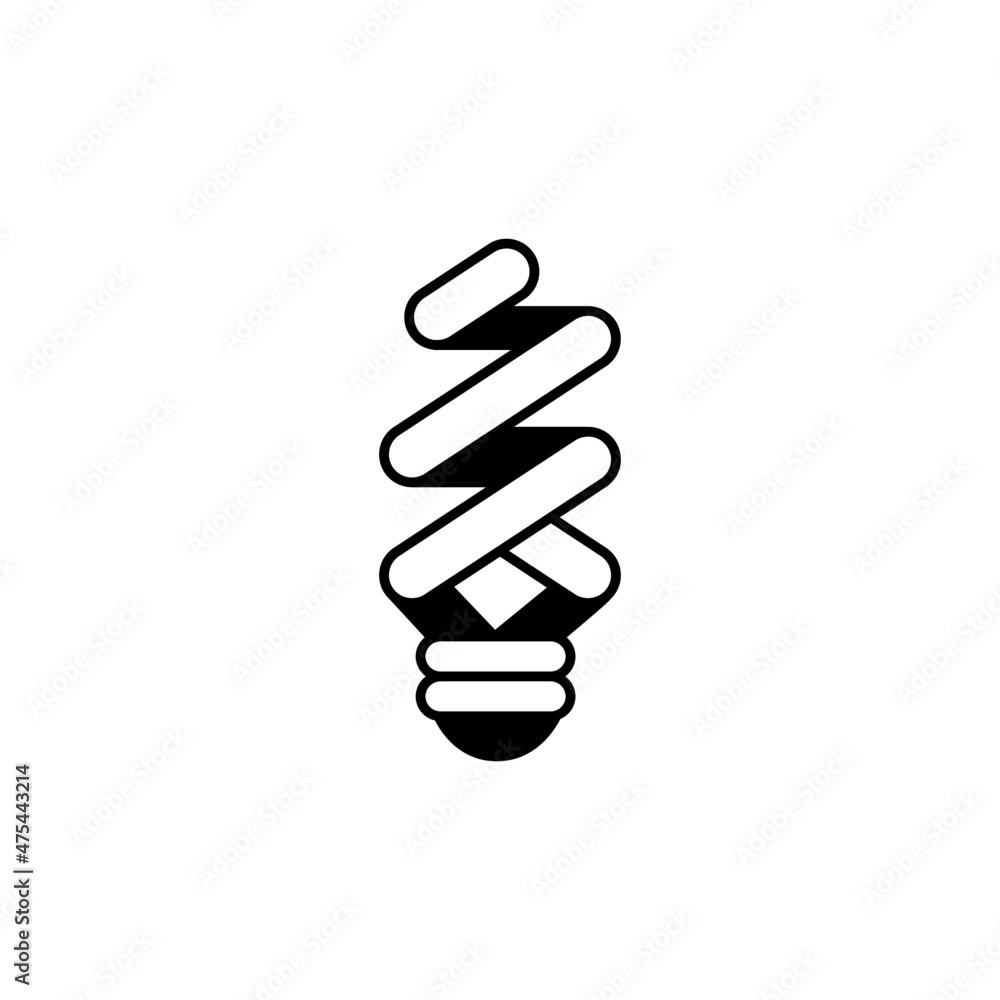 Save energy lamp Icon in black flat glyph, filled style isolated on white background Save energy lamp Icon in black flat glyph, filled style isolated on white background
