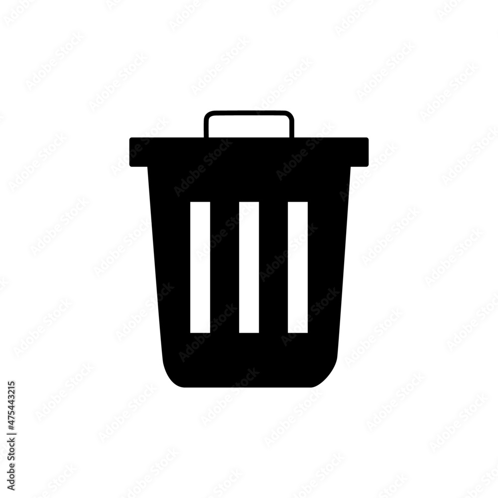 trash Icon in black flat glyph, filled style isolated on white background trash Icon in black flat glyph, filled style isolated on white background
