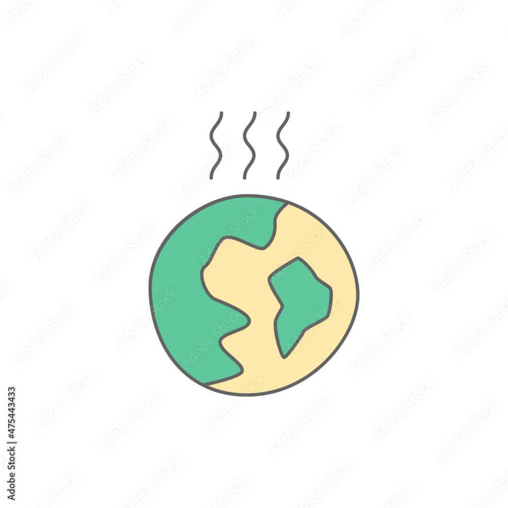 Global Warming Icon in color icon, isolated on white background Global Warming Icon in color icon, isolated on white background