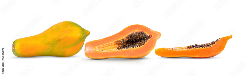 papaya isolated on white papaya isolated on white