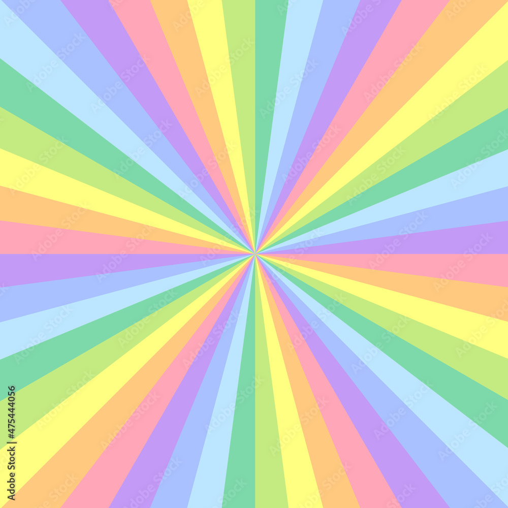 パステルカラーのカラフルサンバースト背景素材 Colorful Sunburst Background Material In Pastel Colors Stock Vector Adobe Stock