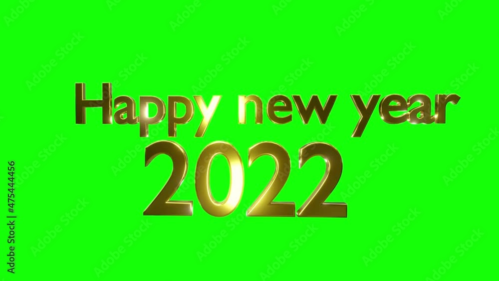 Happy New Year 2022 green screen 3D animation, year of hope Happy New Year 2022 green screen 3D animation, year of hope