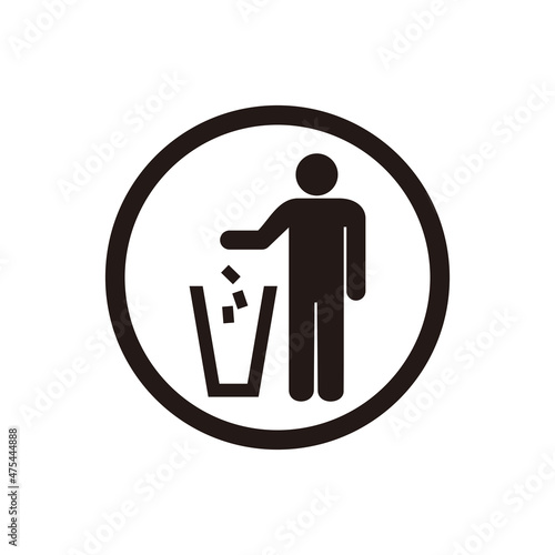 litter icon throw garbage icon vector illustration logo