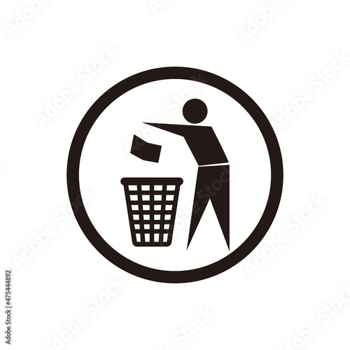 litter icon throw garbage icon vector illustration logo