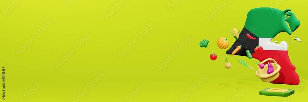 3d rendering of vegetable consumption in Kuwait for data display and social media 3d rendering of vegetable consumption in Kuwait for data display and social media