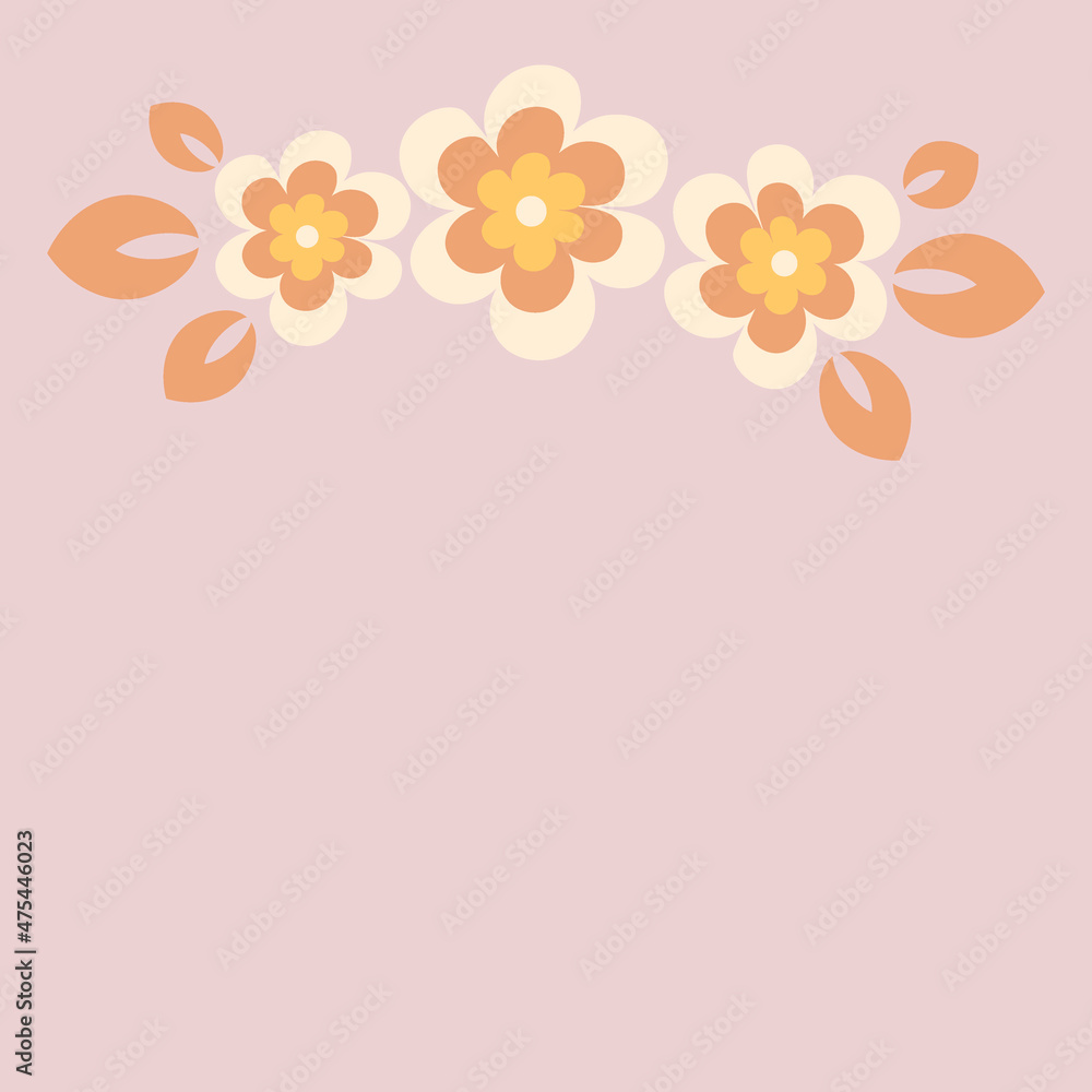 Naklejka premium a stylized postcard or banner for an inscription with flowers - graphics. Gift, congratulations