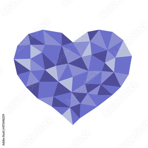 Polygonal geometric crystal heart symbol suitable for best award or celebration. 