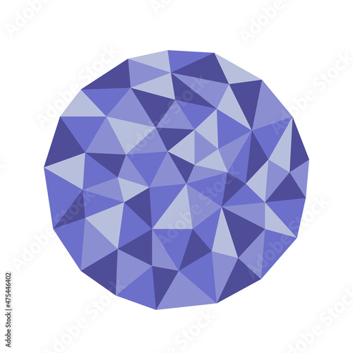 Polygonal geometric crystal round symbol suitable for best award or celebration. 