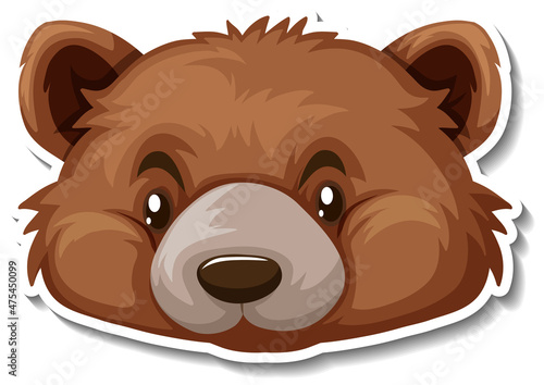 Head of Bear animal cartoon sticker