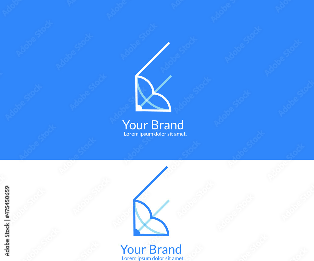Modern pencil architecture school logo design Modern pencil architecture school logo design