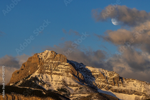 Mount Frazer, Montana, USA. Moon © Danita Delimont