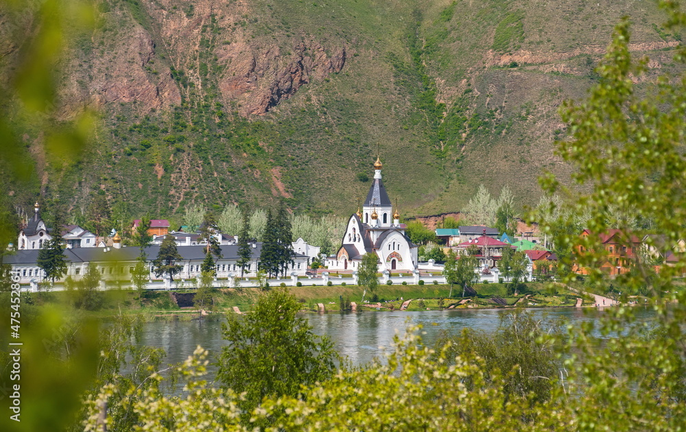 men's monastery on the banks of the Yenisei River 
