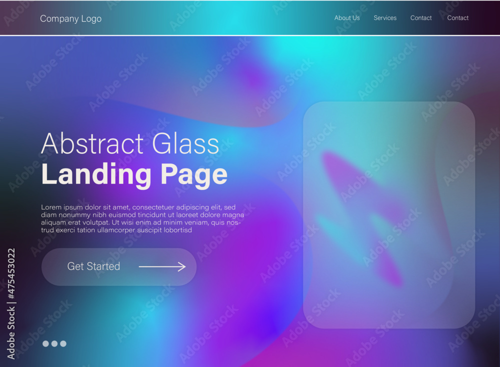 Landing page abstract glass background Landing page abstract glass background