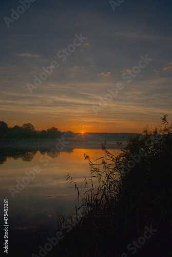 sunset over the river