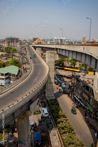 Vertical view of Akhtaruzzaman Flyover (Muradpur Flyover) in Chittagong city.
