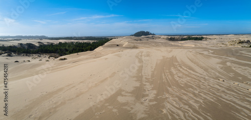 Panorama of the dunes on the John Dellenback Trail near Lakeside, Oregon, USA