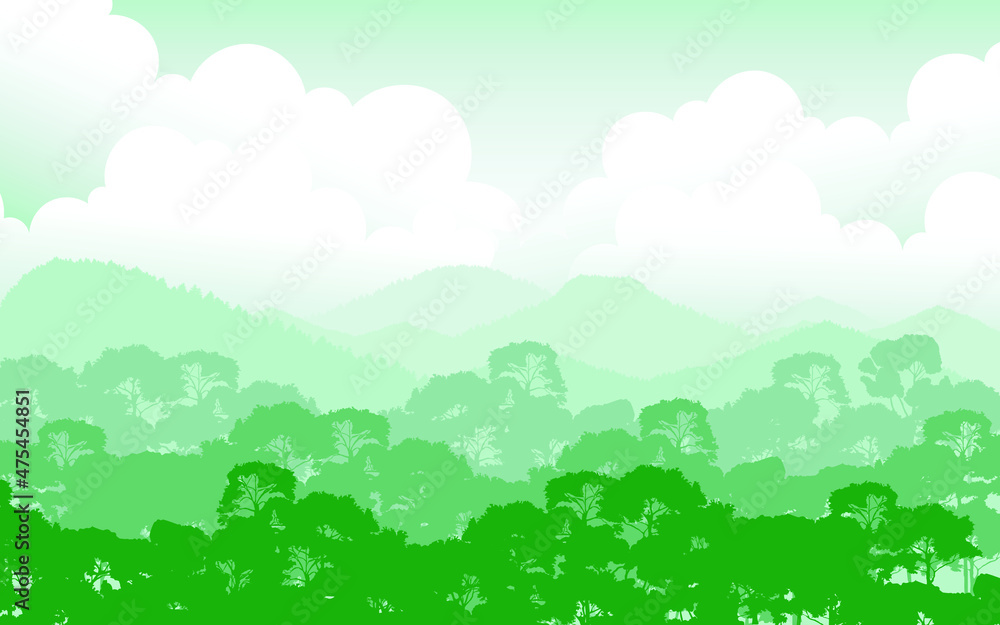 landscape with trees and clouds landscape with trees and clouds