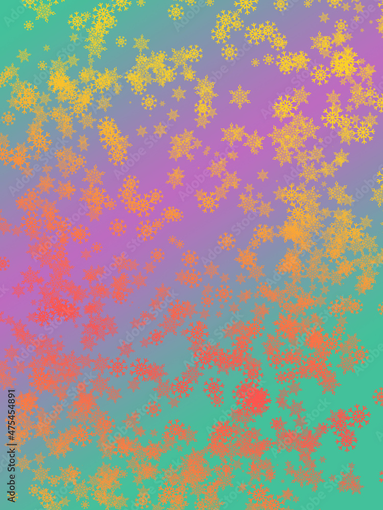 Colored snowflakes on a gradient background. Colored snowflakes on a gradient background.