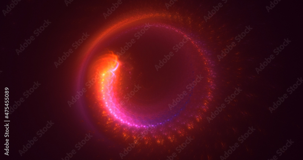 3D rendering abstract red fractal light background