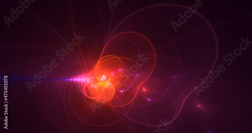 3D rendering abstract red fractal light background