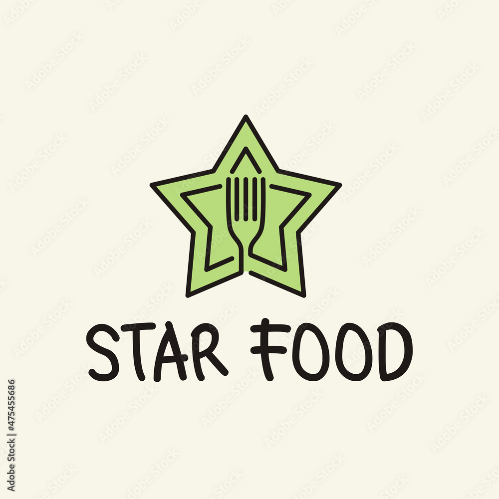 star food concept logo vector star food concept logo vector