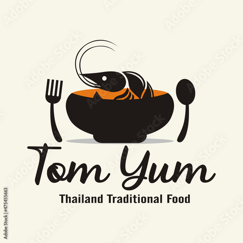 tom yum logo vector illustration - business mascot brand restaurant or street food