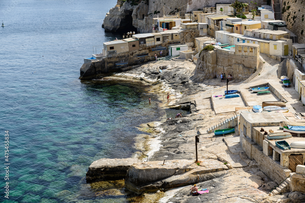 Stone beach of  Valleta, Malta