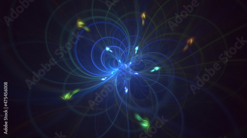 3D rendering abstract technology fractal background