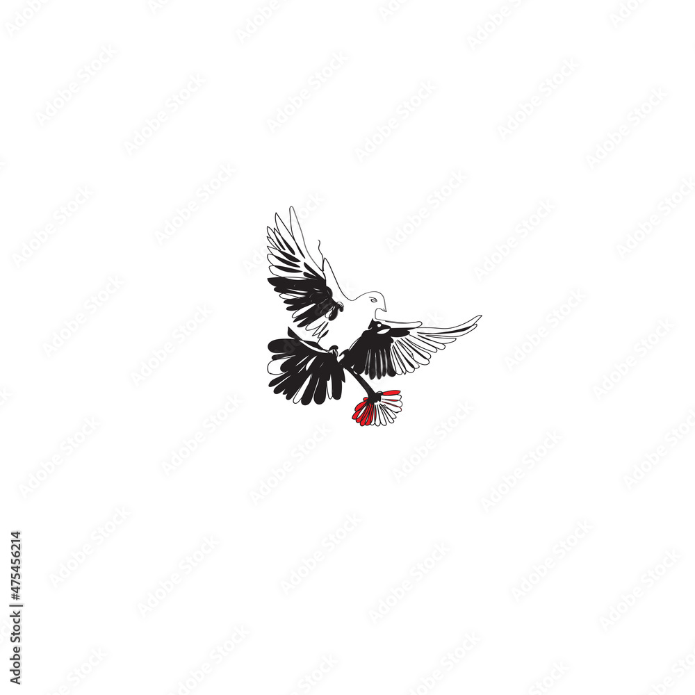 Fototapeta premium flying bird silhouette illustration icon vector