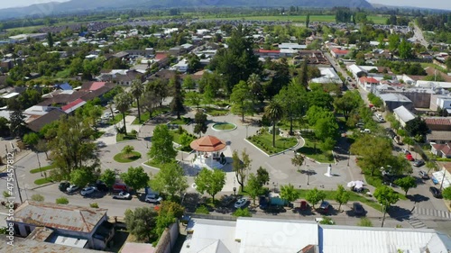Drone Shot Orbital Medium aerial, Ciudad de san Javier, region del maule near of Talca and Curico CHile  photo