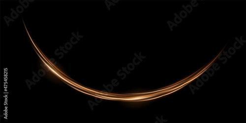 Radial curve, lines glow and shine in arch light effect, energy semicircle bright halo photo