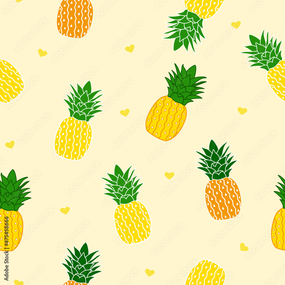 pineapple pattern. yellow pineapples seamless pattern pineapple pattern. yellow pineapples seamless pattern