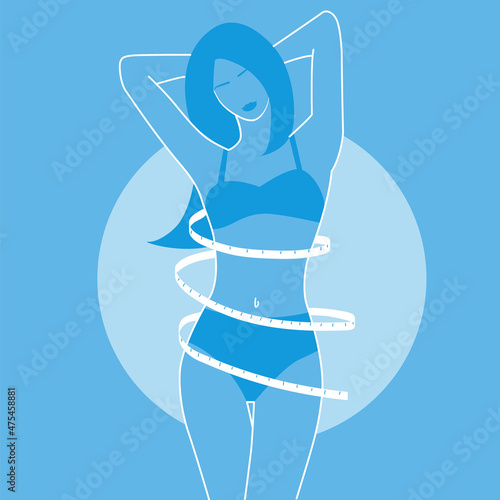 Beautiful woman body measurement